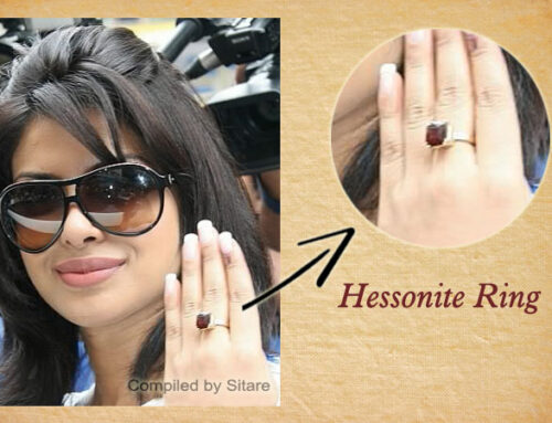 Priyanka Chopra wearing Hessonite-Gomed Gemstone Ring