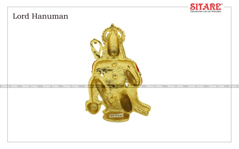 Lord Hanuman Meenakari Enamel Idol - Image 2