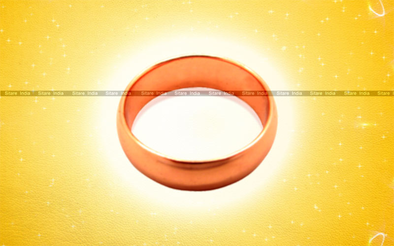 Pure Copper Plain Rounded Ring Sun Astrology Band