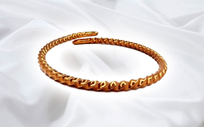 Pure Copper Bracelet Spiral Surya Astrology Free Size Kada