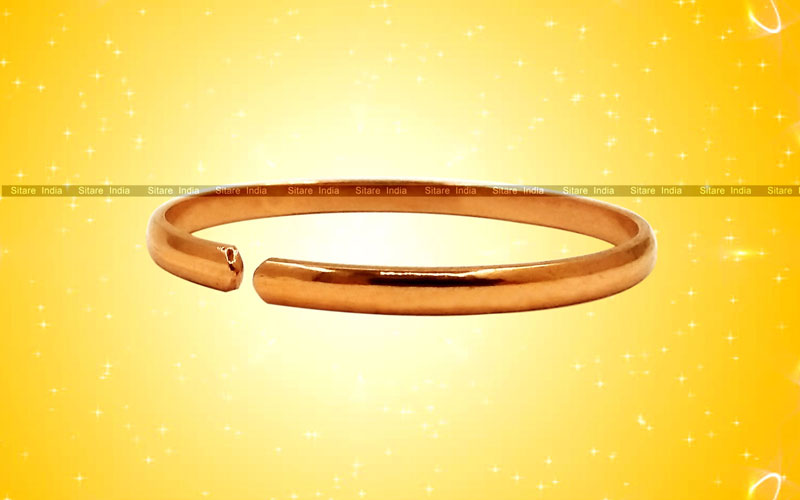 Pure Copper Bracelet Adjustable Sun Astrology Rounded Kada