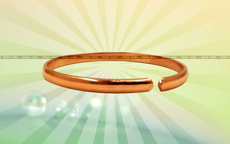Pure Copper Bracelet Adjustable Surya Astrology Rounded Kada