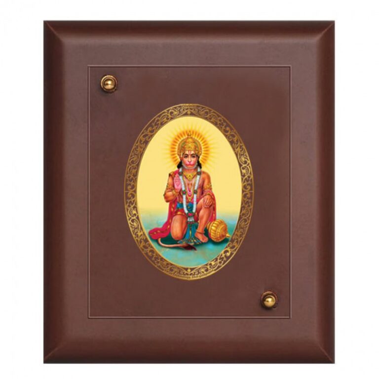 Lord Hanuman Gold Plated Photo Frame Diviniti India