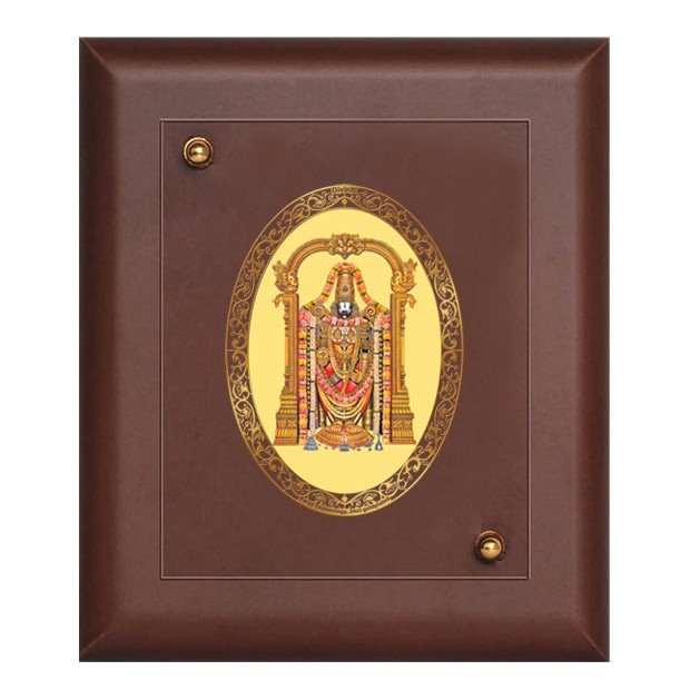 Lord Tirupati Balaji Gold Plated Photo Frame Divinity India