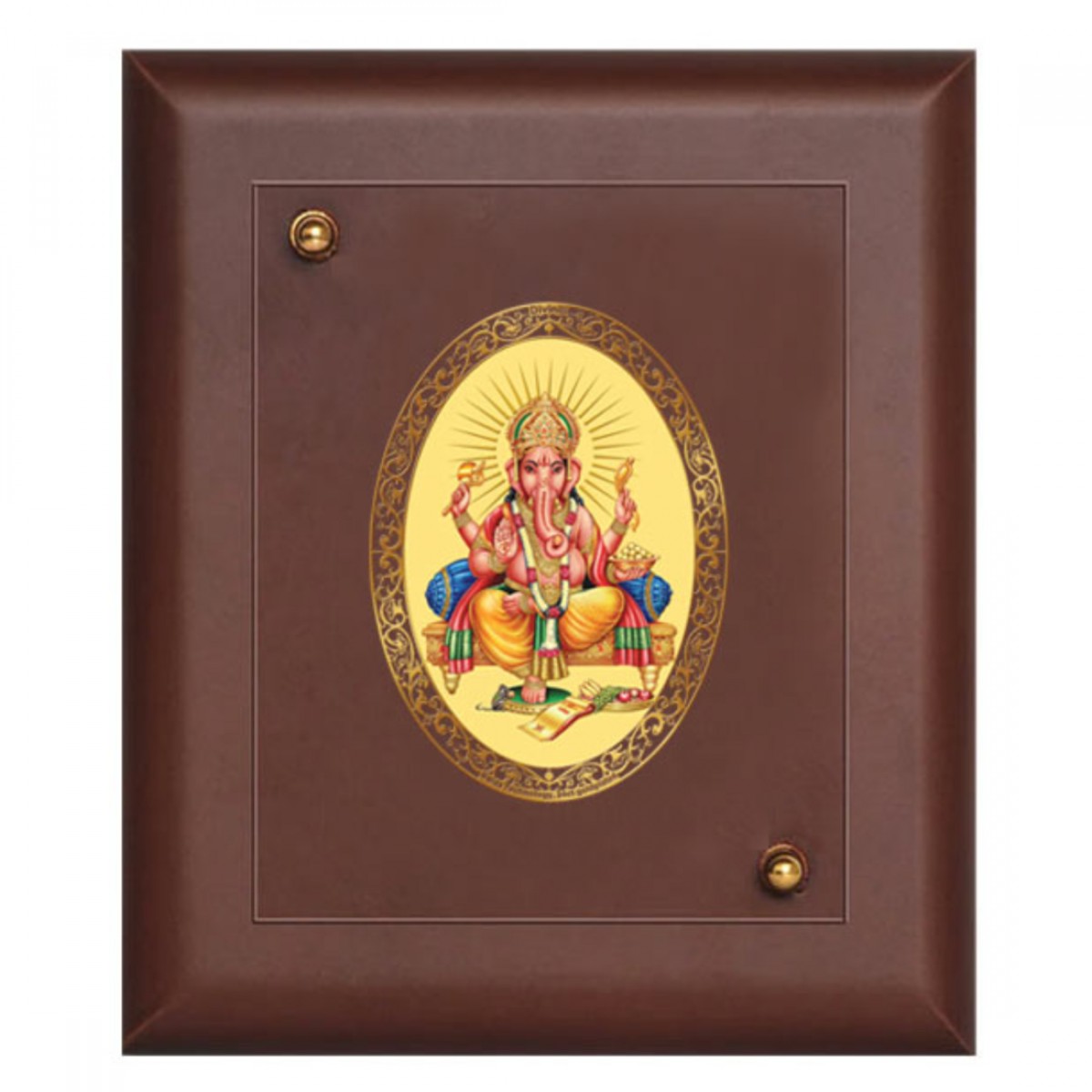 Lord Ganesha Gold Plated Photo Frame Divinity India